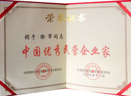徐軍先生榮獲中國優(yōu)秀民營企業(yè)家